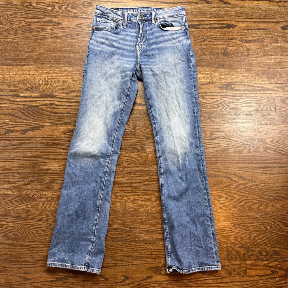 American Eagle Airflex+ Slim Straight Jeans Mens 29x34 Medium Wash Blue Denim